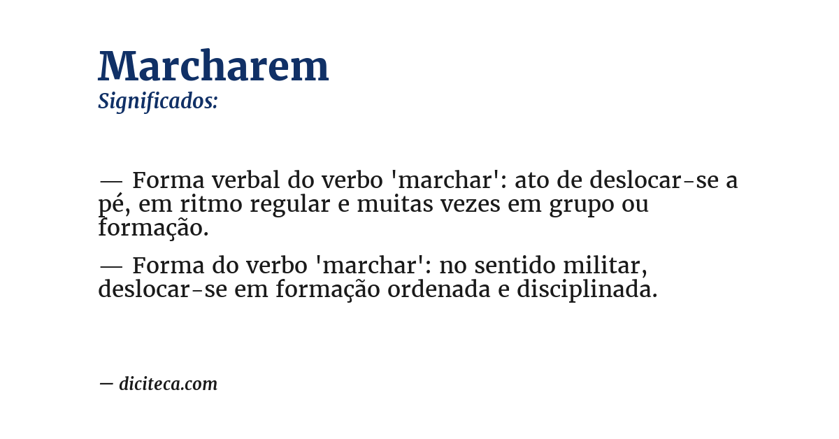 Significado de marcharem