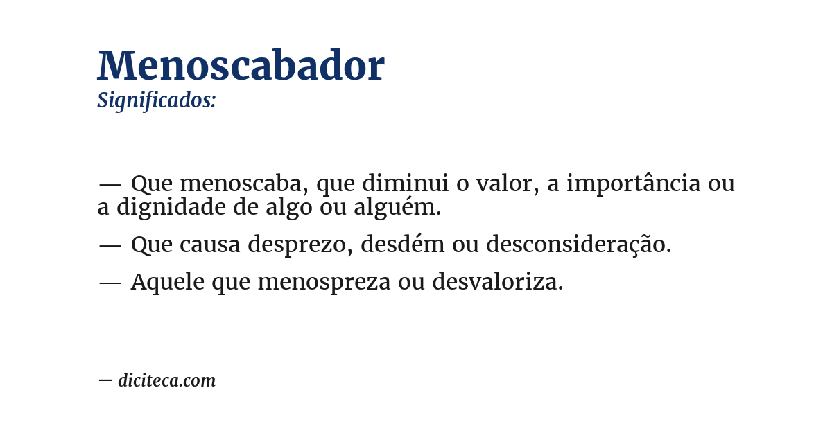 Significado de menoscabador