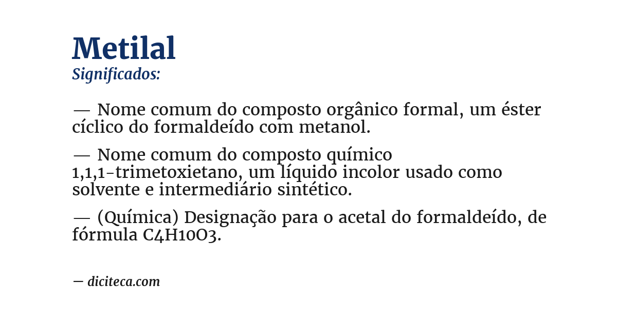 Significado de metilal