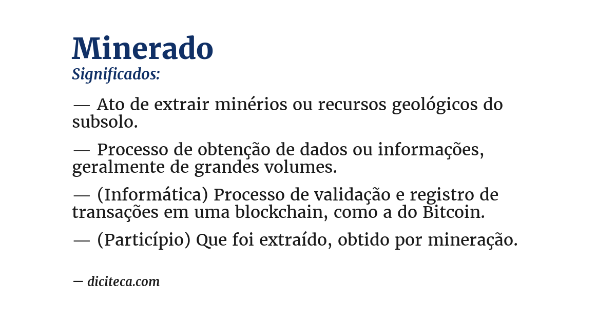 Significado de minerado