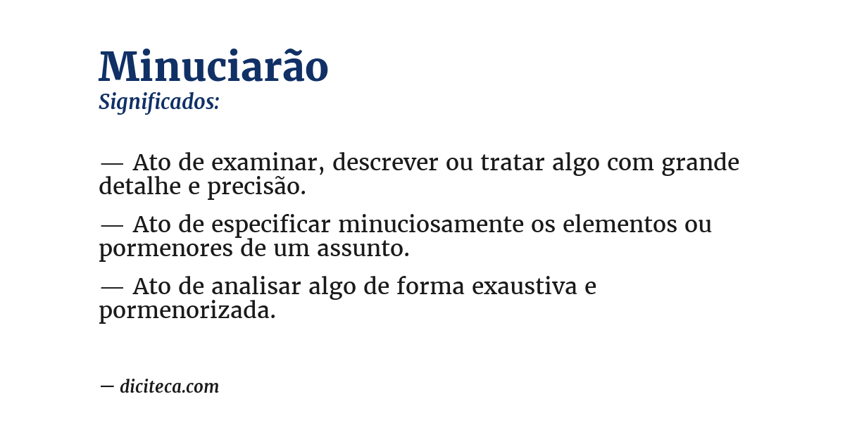 Significado de minuciarão