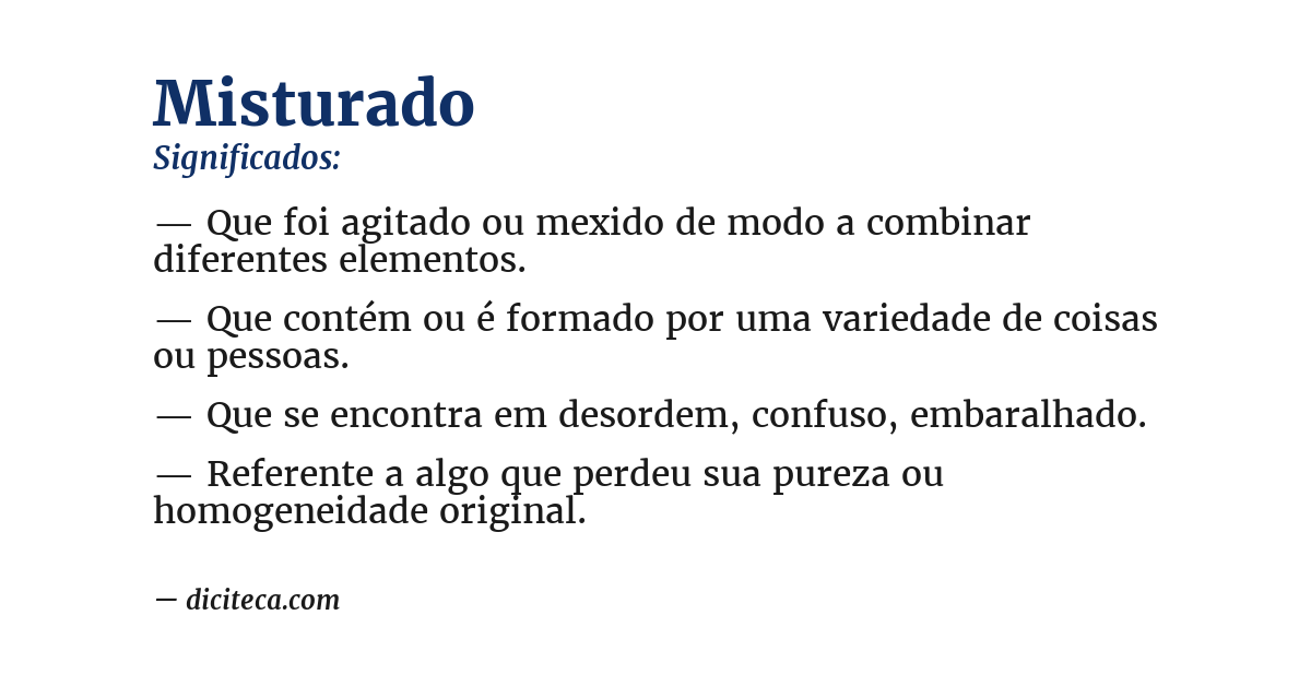 Significado de misturado