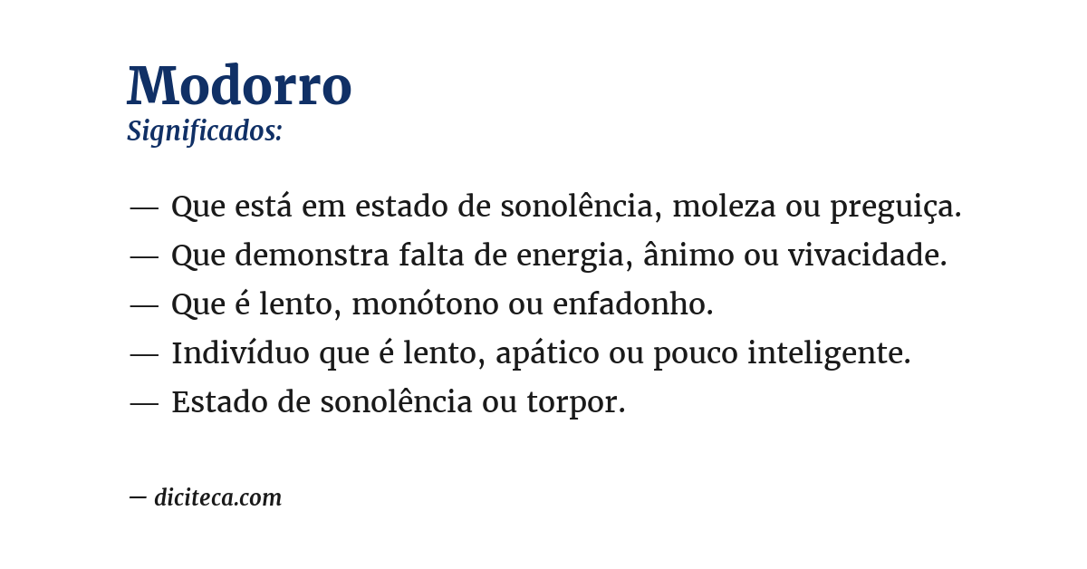 Significado de modorro