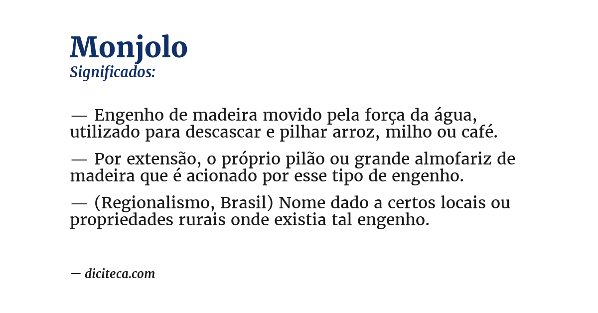 Significado de monjolo
