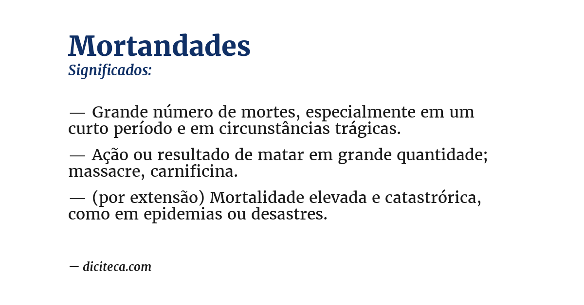 Significado de mortandades
