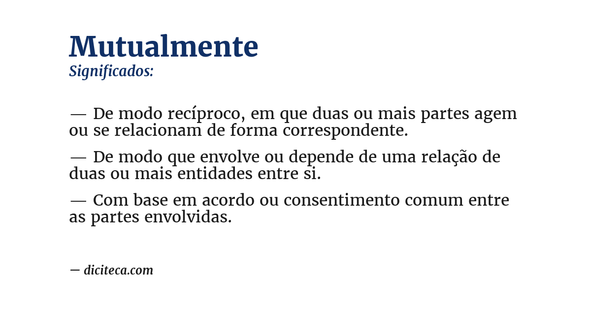 Significado de mutualmente