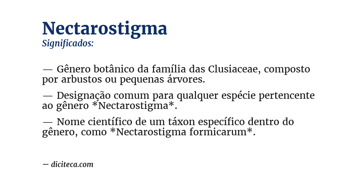 Significado de nectarostigma