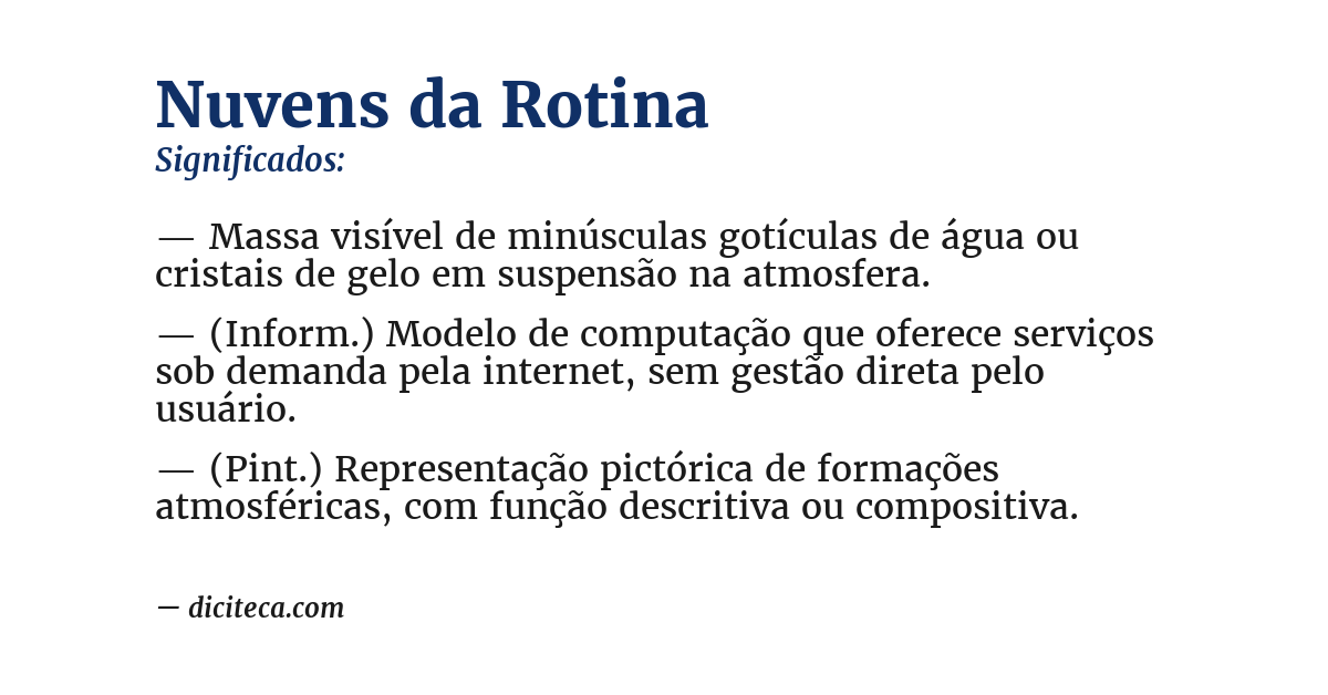 Significado de nuvens da rotina