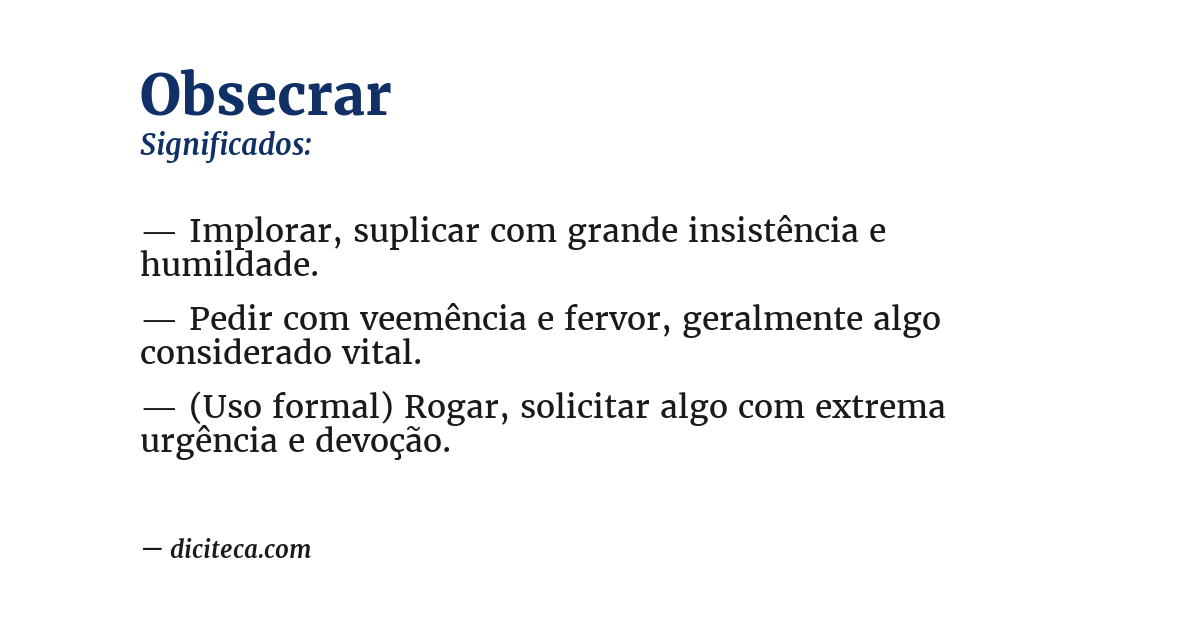Significado de obsecrar