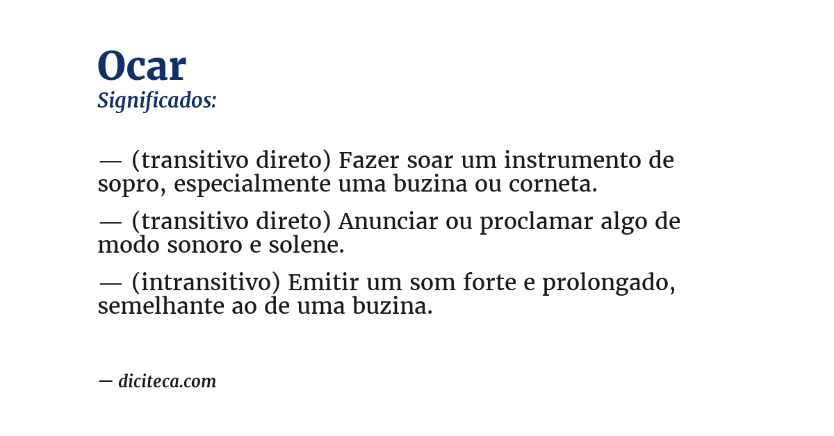 Significado de ocar