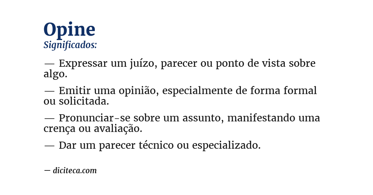 Significado de opine