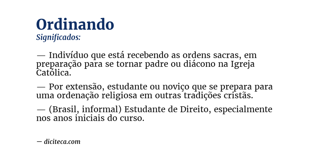 Significado de ordinando