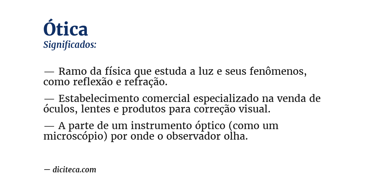 Significado de ótica