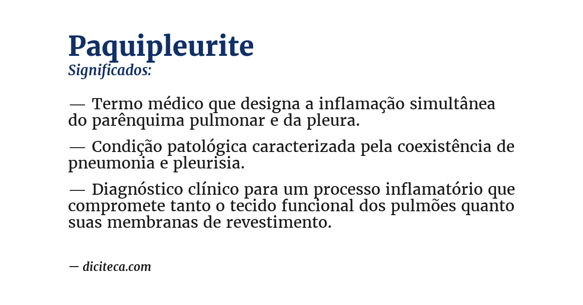 Significado de paquipleurite