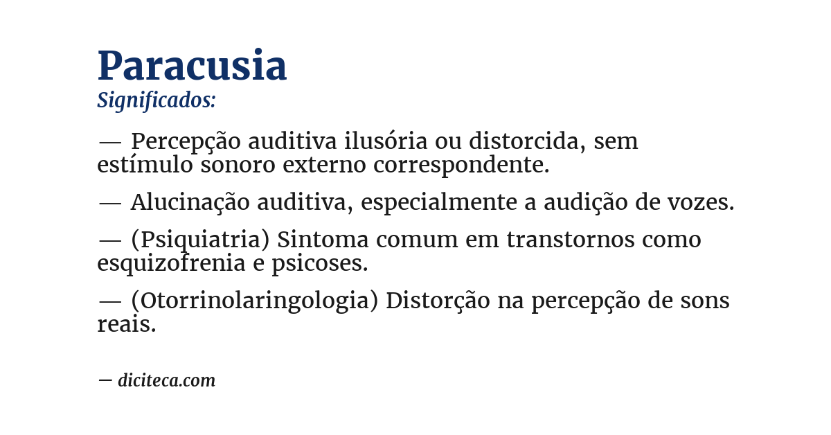 Significado de paracusia