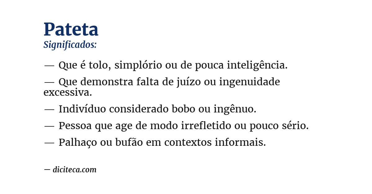 Significado de pateta