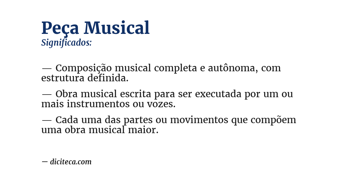 Significado de peça musical