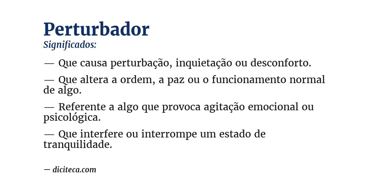 Significado de perturbador