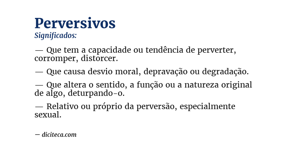 Significado de perversivos