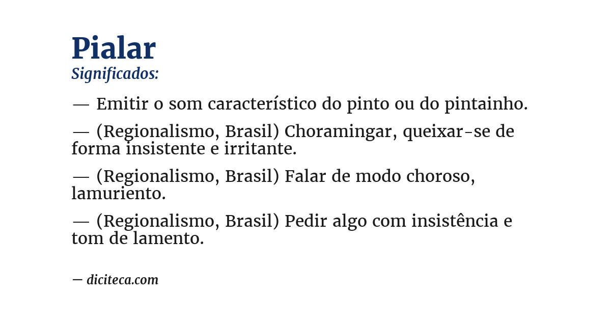 Significado de pialar