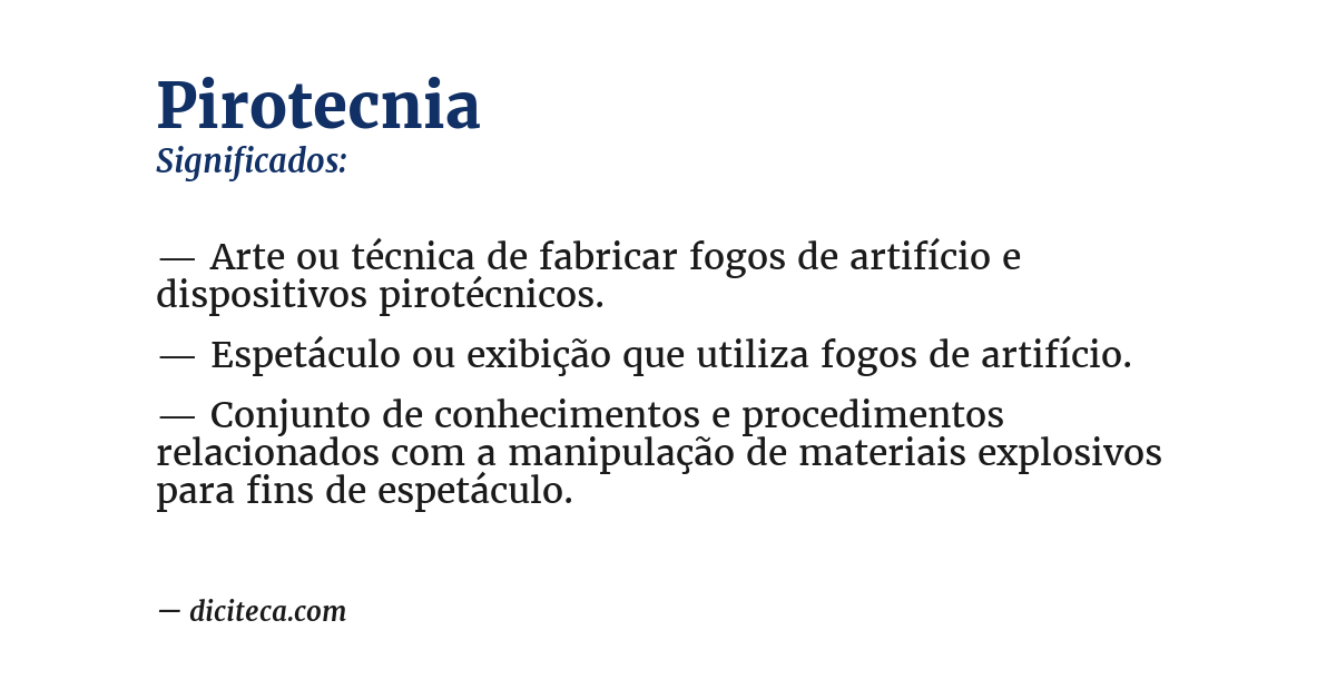 Significado de pirotecnia
