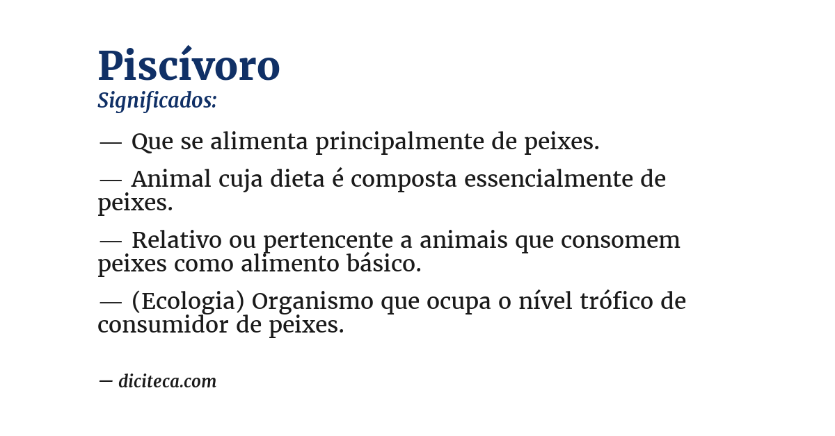 Significado de piscívoro