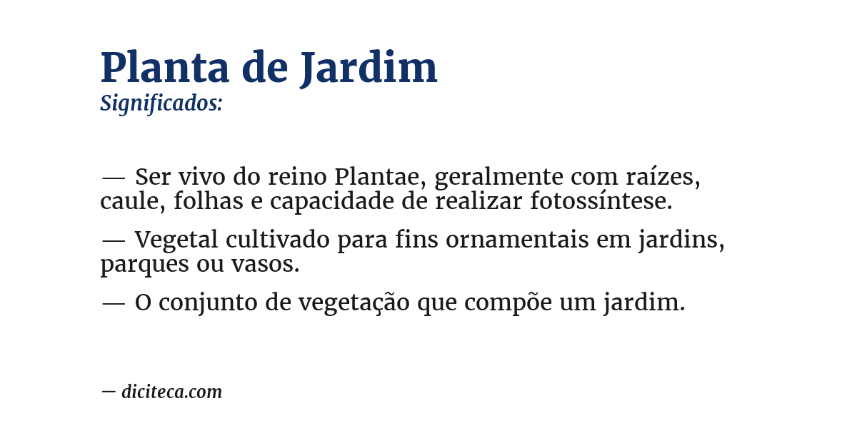 Significado de planta de jardim