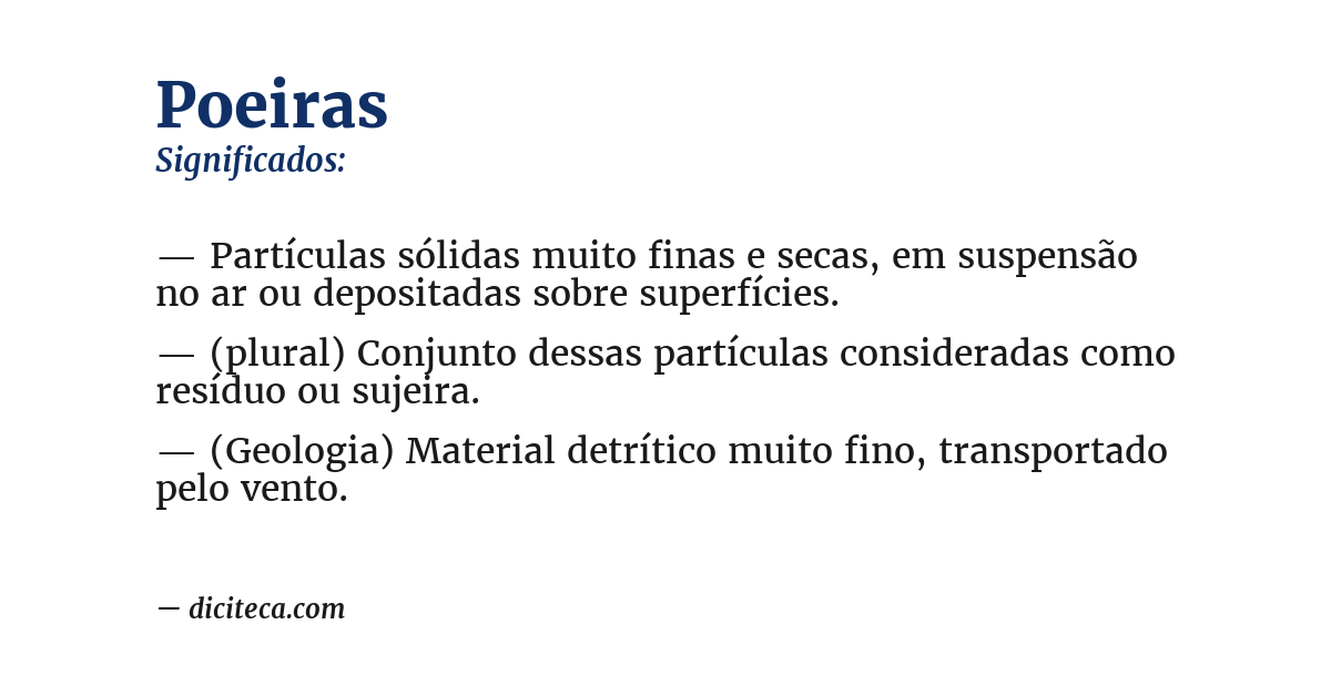 Significado de poeiras