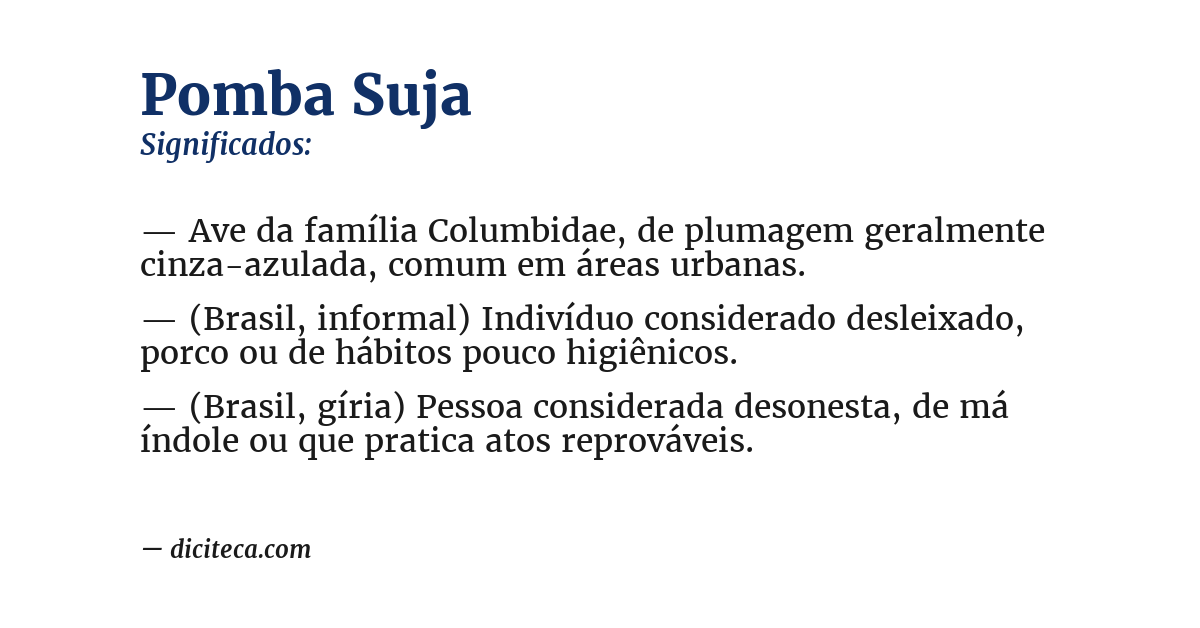 Significado de pomba suja