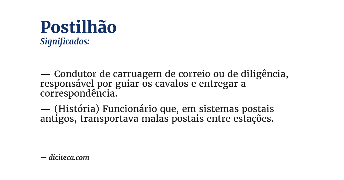 Significado de postilhão