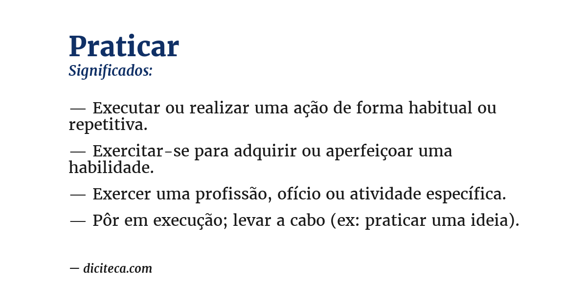 Significado de praticar