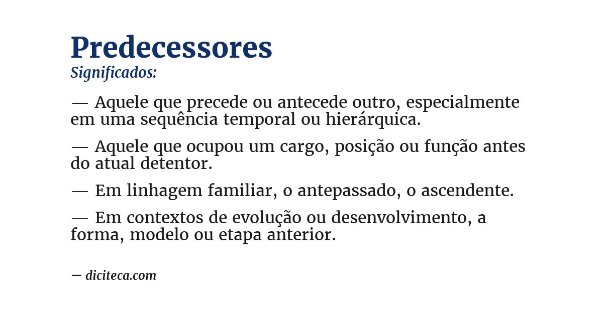 Significado de predecessores