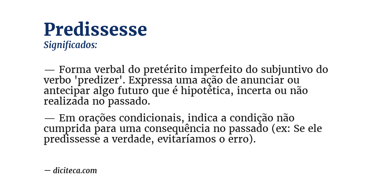 Significado de predissesse