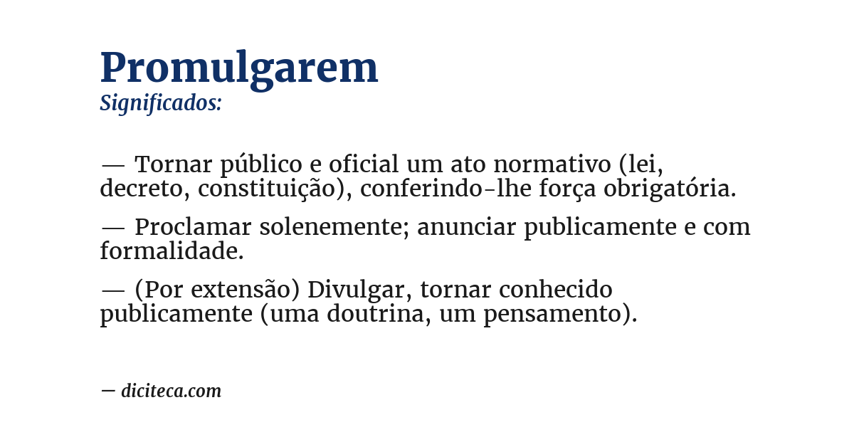 Significado de promulgarem