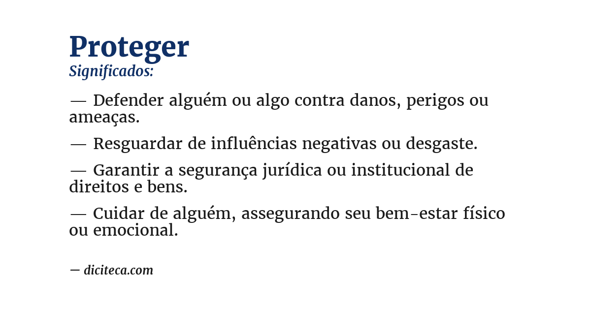 Significado de proteger