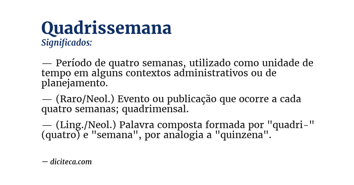 Significado de quadrissemana