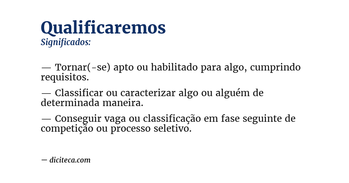 Significado de qualificaremos
