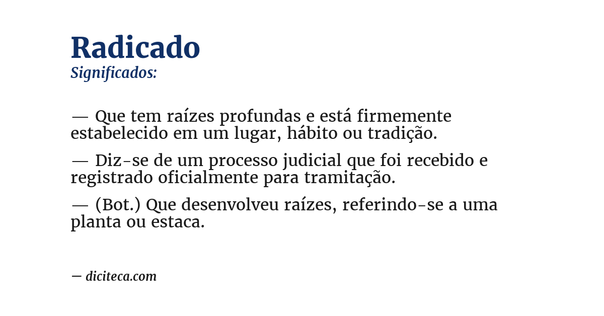 Significado de radicado