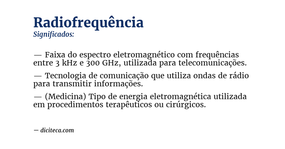 Significado de radiofrequência
