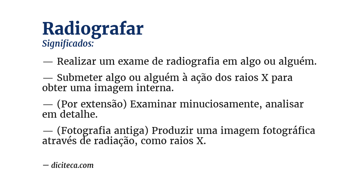 Significado de radiografar