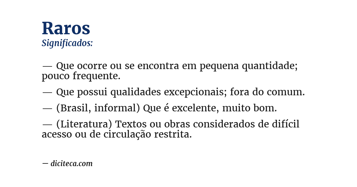 Significado de raros