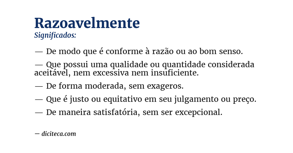 Significado de razoavelmente