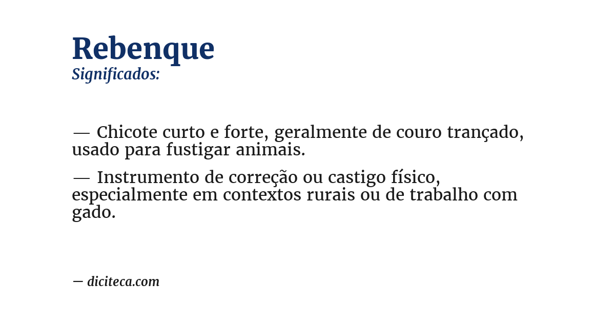 Significado de rebenque