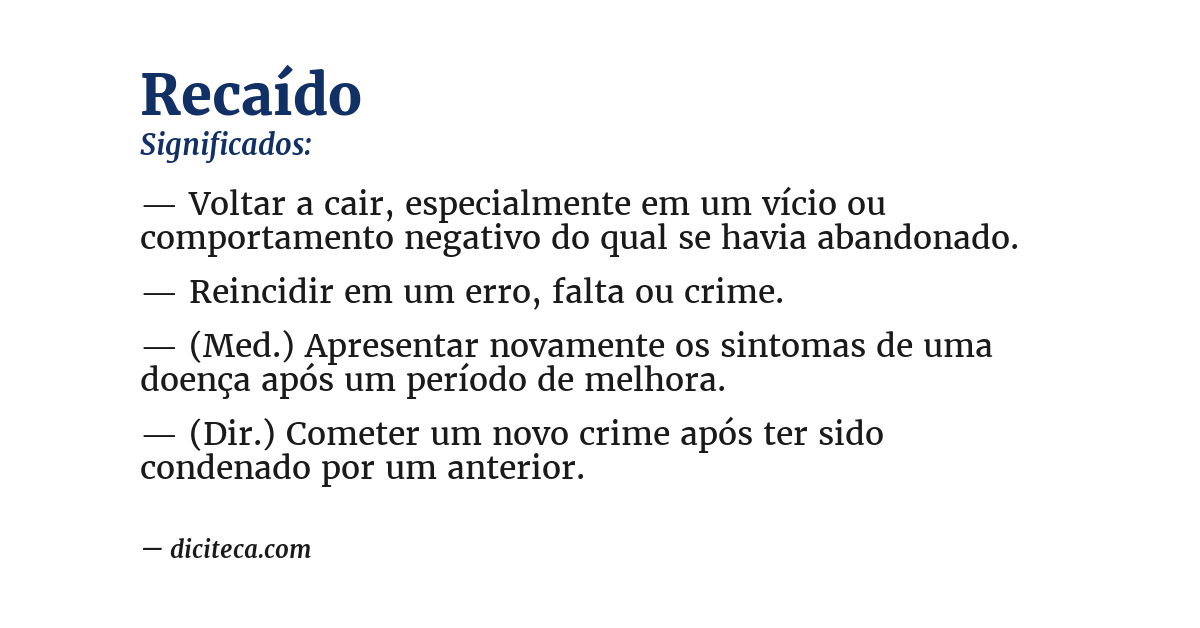 Significado de recaído