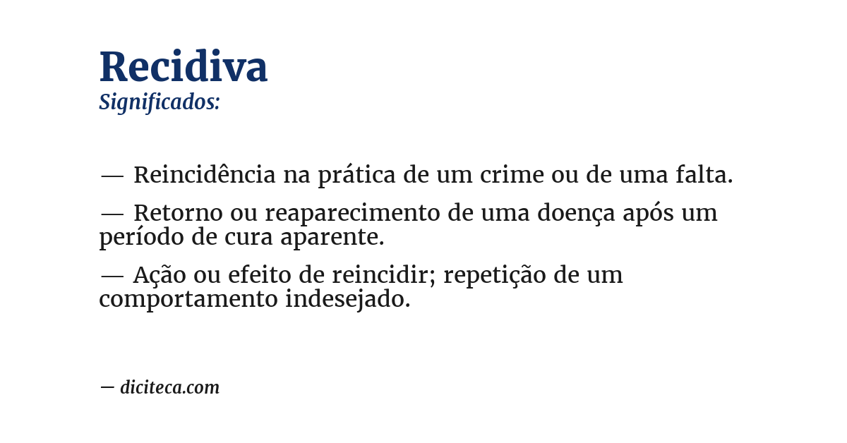 Significado de recidiva