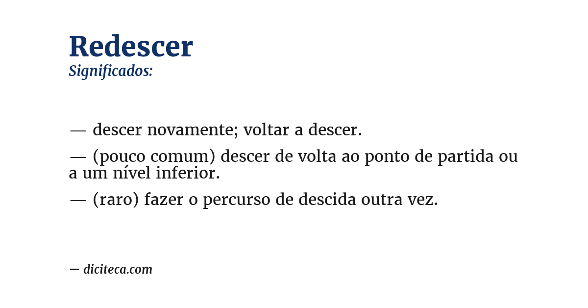 Significado de redescer