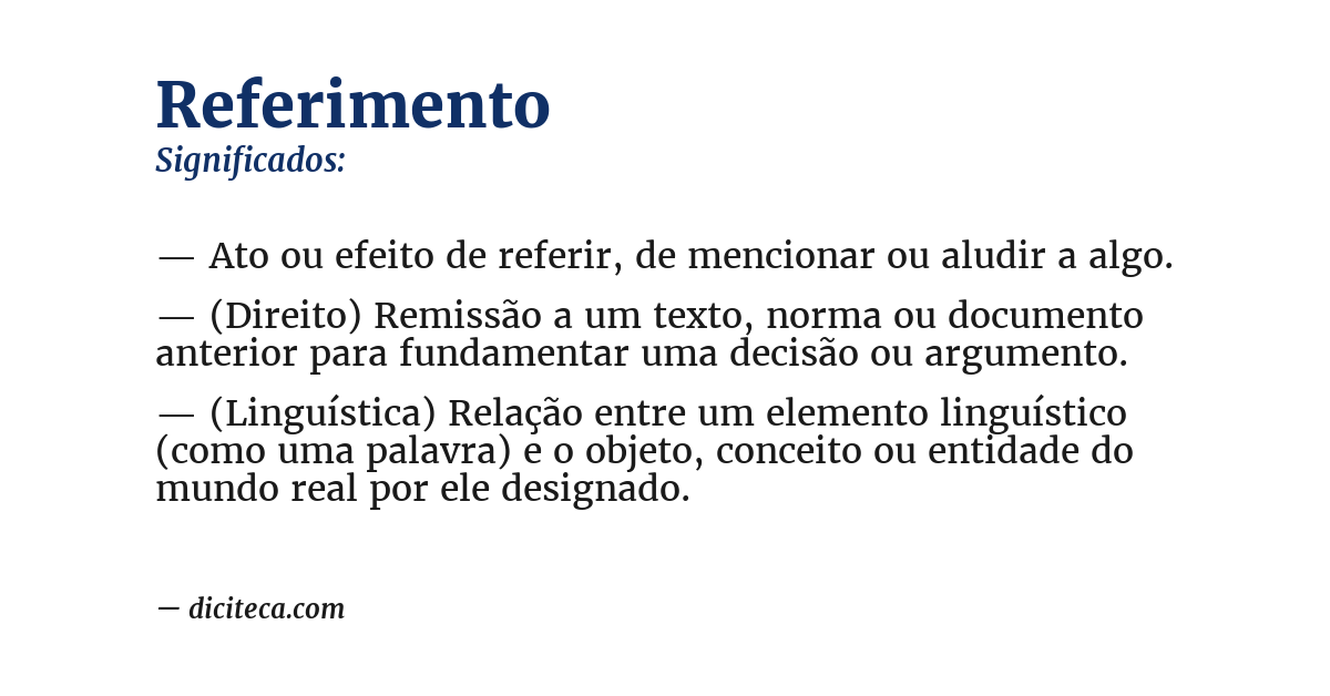 Significado de referimento