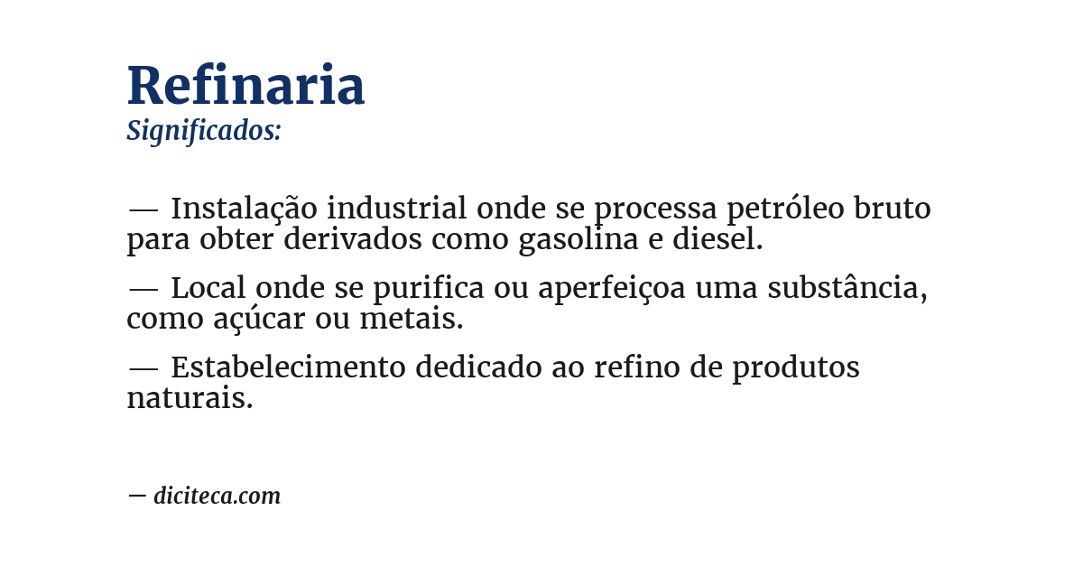 Significado de refinaria