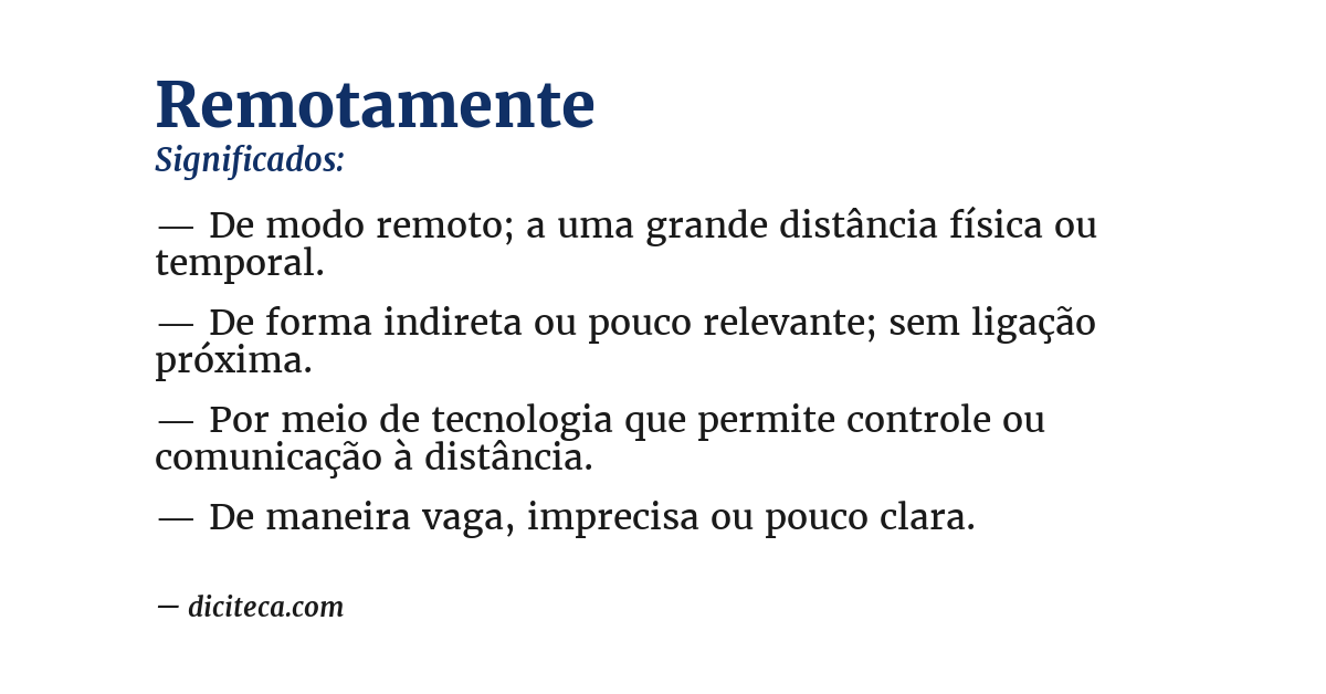 Significado de remotamente