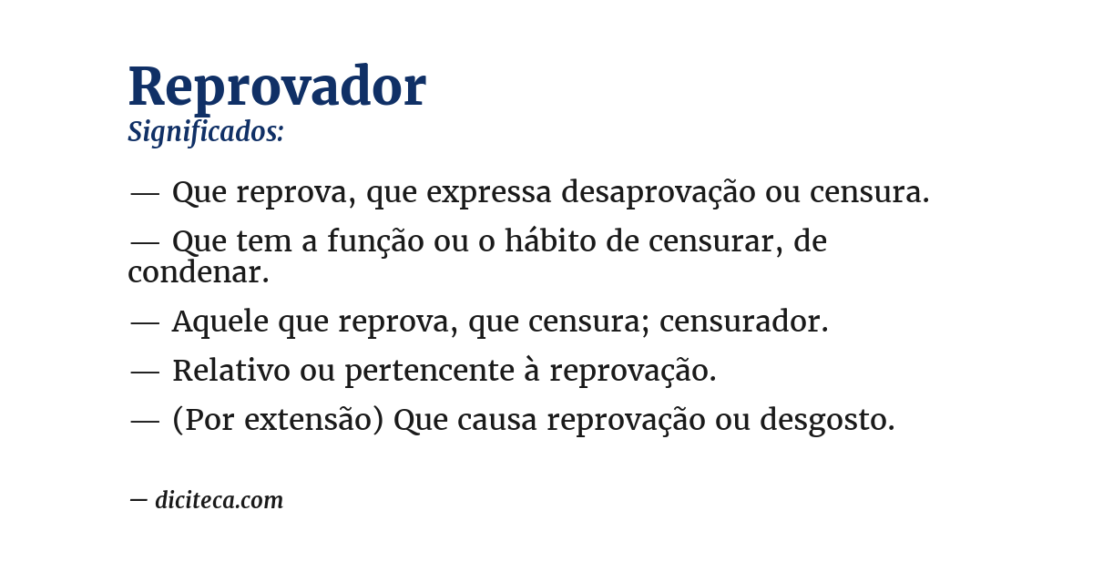 Significado de reprovador